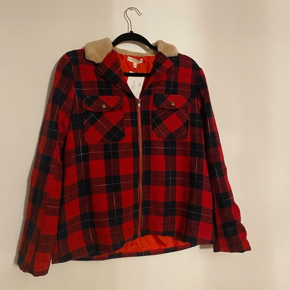 Promesa Jackets & Blazers - Plaid Jacket w/ Faux Fur Trim